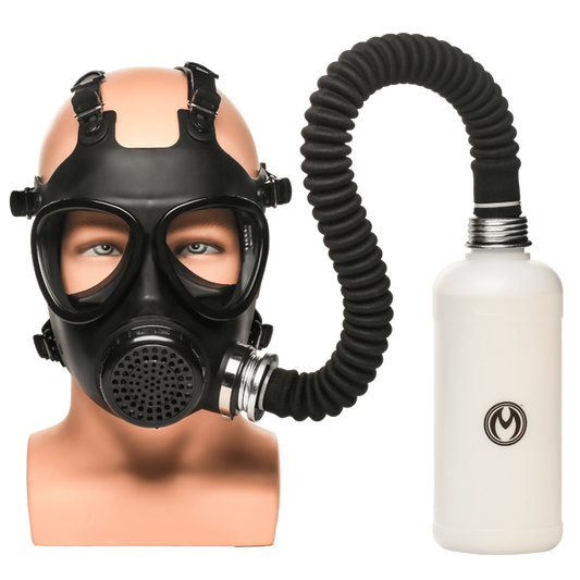 Master Series BDSM Play Inhaler Gas Mask With Bottle - Bondage Hoods