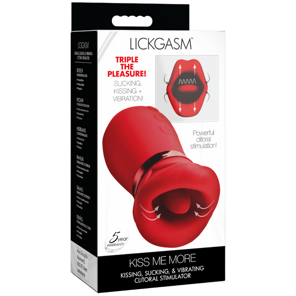 XR Brands Kiss Me More Kissing Sucking & Vibrating Clitoral Stimulator Clit Ticklers and Pulsators