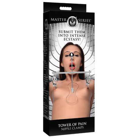 Master Series Tower Of Pain BDSM Play Nipple Clamps - Nipple and Clit Clamps