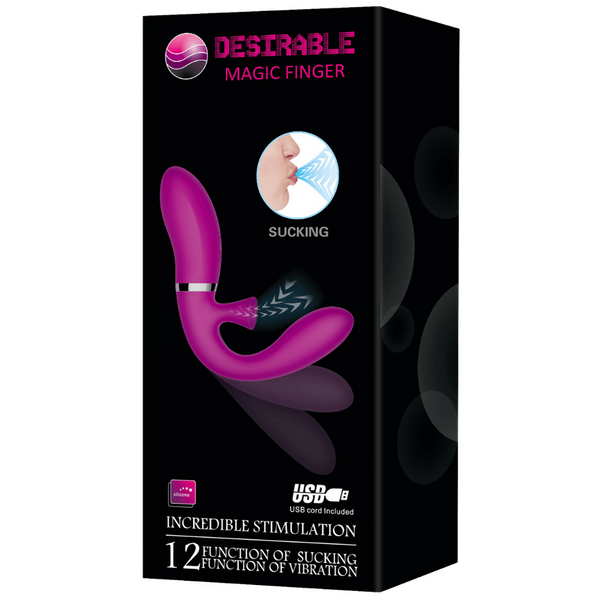 Baile Desirable Magic Finger Vibrator With Suction Purple Finger and Tongue Vibrators