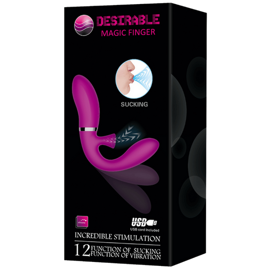 Baile Desirable Magic Finger Vibrator With Suction Purple Finger and Tongue Vibrators