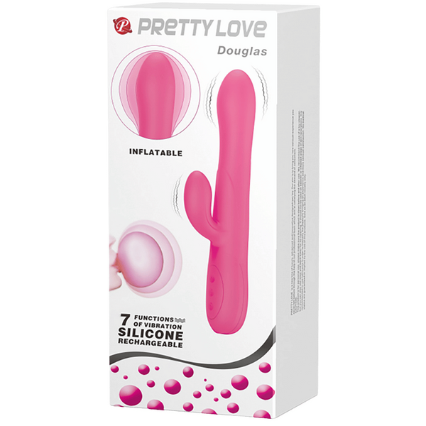 Pretty Love Dennis Rechargeable Inflatable Rabbit Vibe Pink Rabbit Vibrators