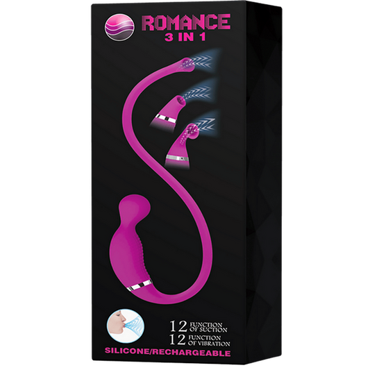 Pretty Love Romance Rechargeable 3 in1 Clit Vibrator Purple Clit Ticklers and Pulsators