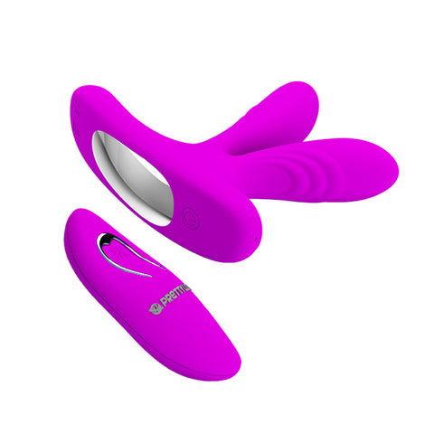 Pretty Love Magic Finger 12 Function Remote Control Clitoral Vibrator Purple - Clit Ticklers and Pulsators