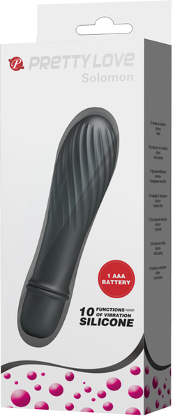 Pretty Love Solomon 10 Function G Spot Silicone Vibrator Black - G-Spot Vibrators
