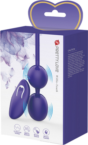 Pretty Love Willie Youth Remote Control Vibrating Love Egg Massager Purple - Love Eggs and Kegel Exercisers