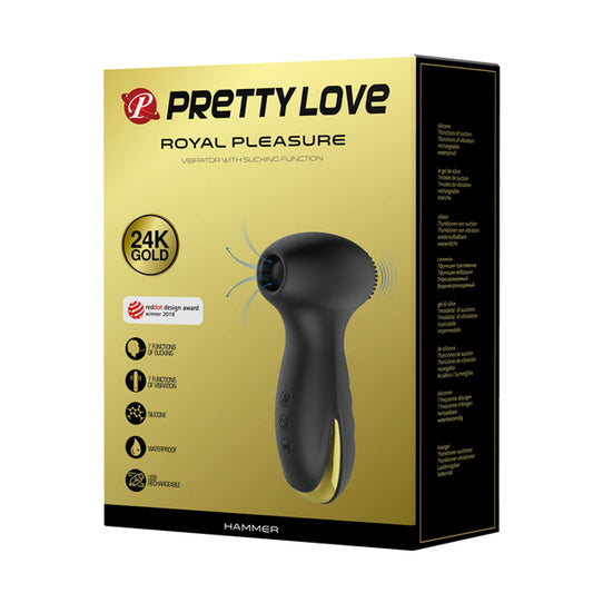 Pretty Love Hammer Rechargeable Clitoral Stimulator Black - Clit Ticklers and Pulsators