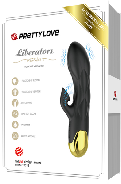 Pretty Love Liberators Rechargeable Rabbit Style Vibrator Black Rabbit Vibrators