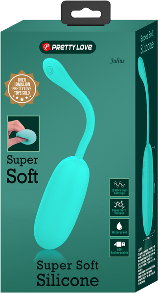 Pretty Love Julius Super Soft Silicone Love Egg Massager Seafoam Love Eggs and Kegel Exercisers