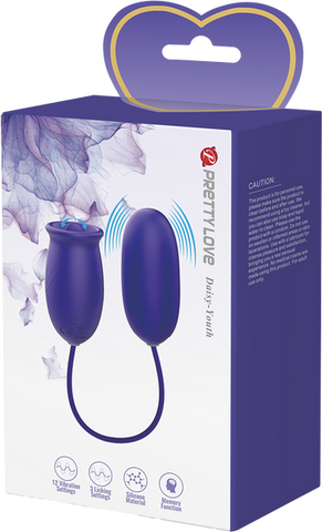 Pretty Love Daisy Youth Multi Function Vibrating Love Egg Purple - Love Eggs and Kegel Exercisers