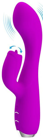 Pretty Love Rechargeable Gloria Silicone Rabbit Vibrator Purple - Rabbit Vibrators