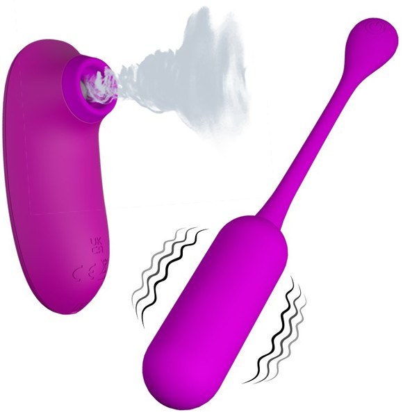 Pretty Love Curupira Multifunctional 2 In 1 Remote Control Clitoral Massager Purple Clit Ticklers and Pulsators