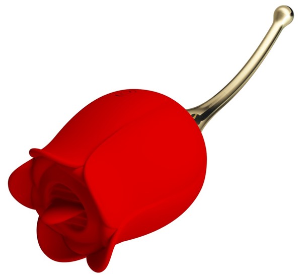 Pretty Love Rose Lover Rechargeable Tongue Licking Vibrator Red Clit Ticklers and Pulsators