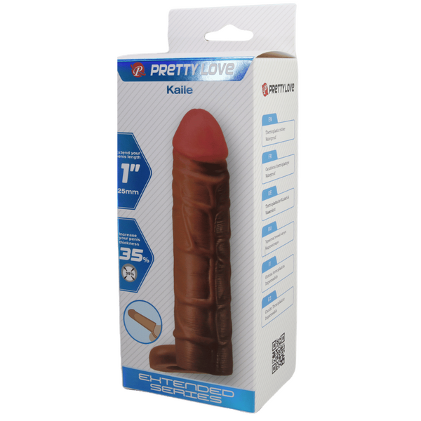 Pretty Love Kaile 7 Inch Penis Extensions Sleeve Tan Penis Sleeves and Extenders