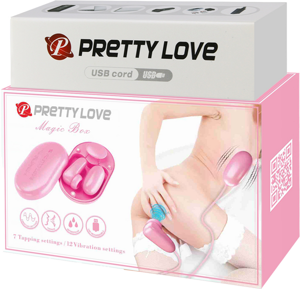 Pretty Love Magic Box USB Rechargeable Bullet & Stimulator Vibrator Pink Bullet Vibrators