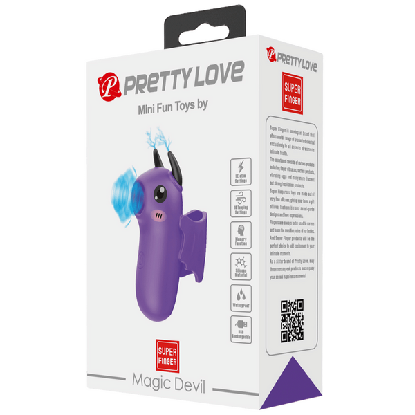 Pretty Love Rechargeable Magic Devil Finger Massager Finger and Tongue Vibrators