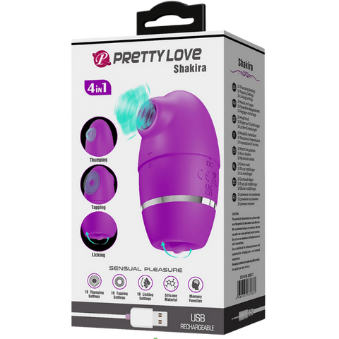 Pretty Love 4 in1 Thumping Shakira Clitoral Vibrator Purple - Clit Ticklers and Pulsators