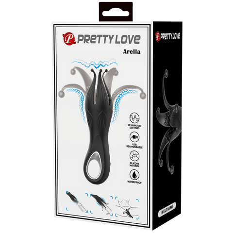 Pretty Love Arella Rechargeable Clitoral Massager Black - Clit Ticklers and Pulsators