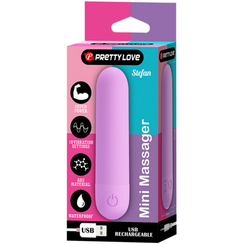 Pretty Love Stefan Rechargeable Mini Bullet Massager - Bullet Vibrators