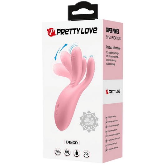 Pretty Love Diego Rechargeable 10 Function G Spot Vibrator Pink - G-Spot Vibrators