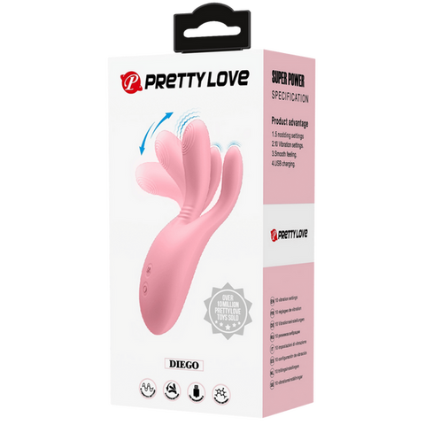 Pretty Love Diego Rechargeable 10 Function G Spot Vibrator Pink - G-Spot Vibrators