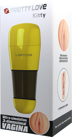 Pretty Love Kitty Vagina Automatic Male Masturbator Gold Masturbators and Strokers