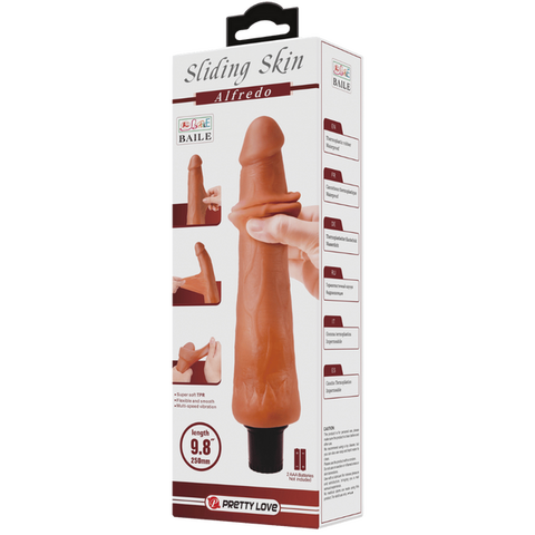 Pretty Love Alfredo 9.8 Inch Realistic Vibrating Cock Tan - Vibrating Dildos