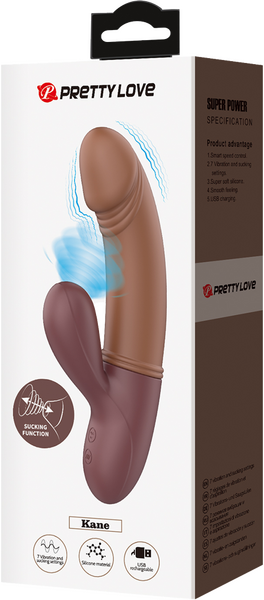 Pretty Love Kane Rechargeable Rabbit Shape G Spot Massager Brown - Rabbit Vibrators