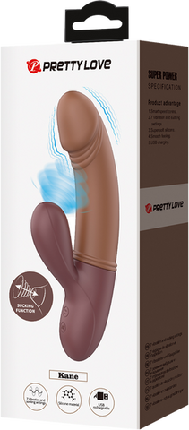 Pretty Love Kane Rechargeable Rabbit Shape G Spot Massager Brown - Rabbit Vibrators
