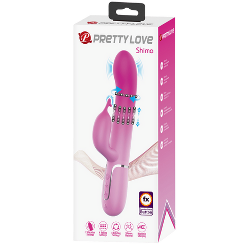 Pretty Love Shima Rechargeable 7 Function Rabbit Vibrator Pink - Rabbit Vibrators