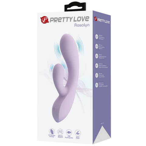 Pretty Love Rosolyn 10 Function Rechargeable Rabbit Vibrator Purple - Rabbit Vibrators