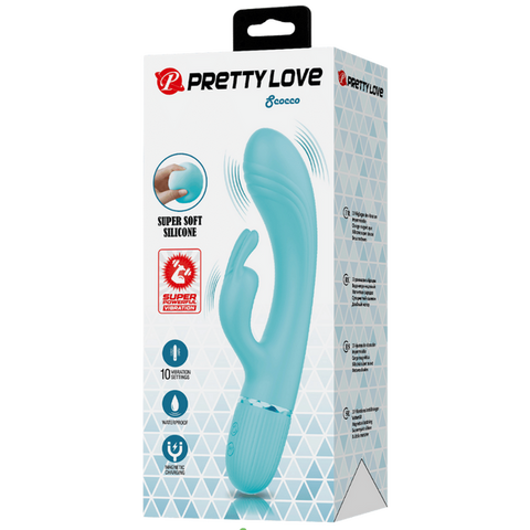 Pretty Love Scocco Dual Motor Silicone Rabbit Massager - Rabbit Vibrators