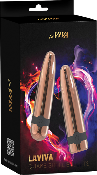 La Viva Quake Shell Multi Function Bullet Vibrator Rose Gold - Bullet Vibrators