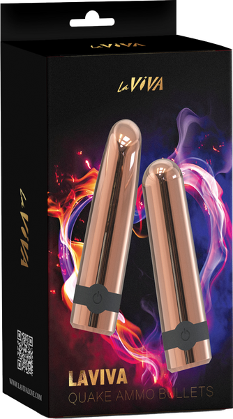 La Viva Quake Ammo 10 Function Bullet Vibrator Rose Gold Bullet Vibrators