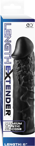 Excellent Power Penis Length Extender 6 Inch Black - Penis Sleeves and Extenders
