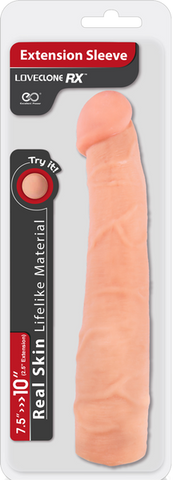 Loveclone RX Penis Extension Sleeve 10 Inch Flesh - Penis Sleeves and Extenders