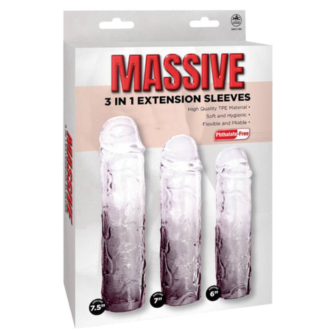 Massive 3 in 1 Mens Penis Extension Sleeve - Penis Sleeves and Extenders