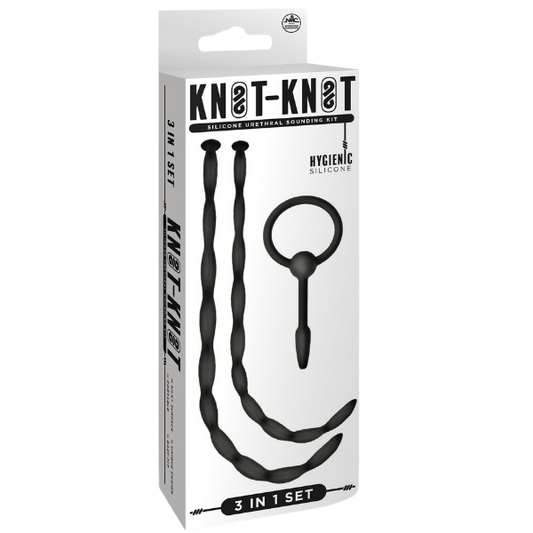 Knot Knot Twist Silicone Urethral Sounding Kit Black Urethral Sounds