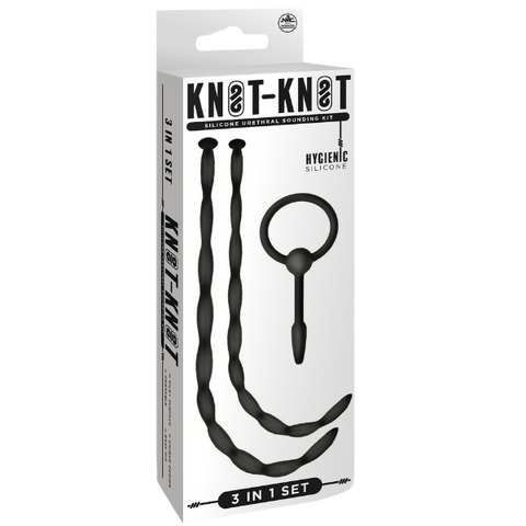 Knot Knot Twist Silicone Urethral Sounding Kit Black - Urethral Sounds
