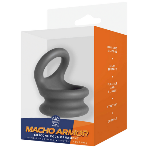 Macho Armor Silicone Stretchy Cock Ornament Medium - Stretchy Cock Rings