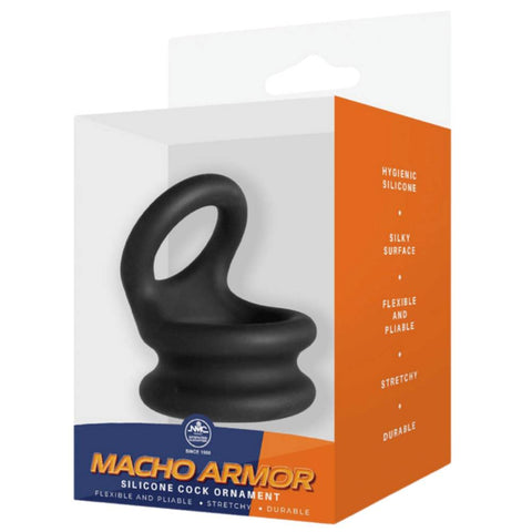 Macho Armor Stretchy and Durable Silicone Cock Ornament Large - Stretchy Cock Rings