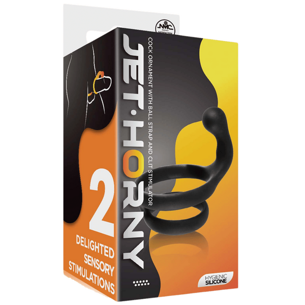 Excellent Power Cock Ring with Clitoral Stimulator Black Stretchy Cock Rings