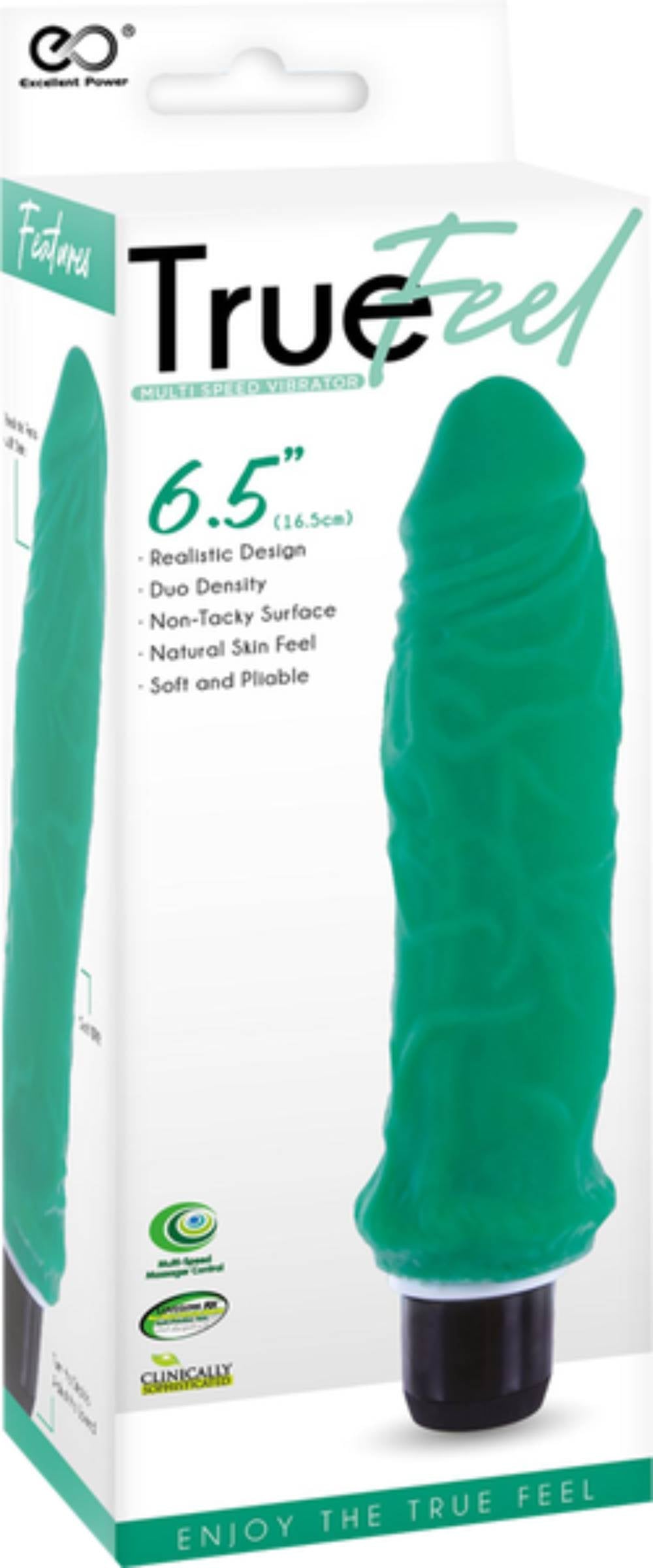 True Feel Ribbed Dual Density Realistic Vibrating Cock 16.5 cm Vibrating Dildos