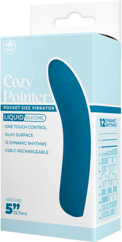 Excellent Power Cozy Pointer 10 Function G Spot Silicone Vibrator Blue - G-Spot Vibrators