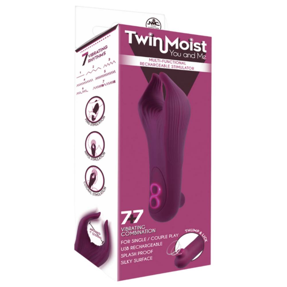 Twin Moist Multi Functional Rechargeable Stimulator Clit Ticklers and Pulsators