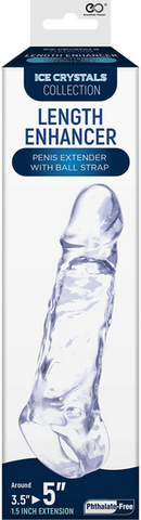 Ice Crystals Collection Penis Length Enhancer 5 Inch Clear - Penis Sleeves and Extenders