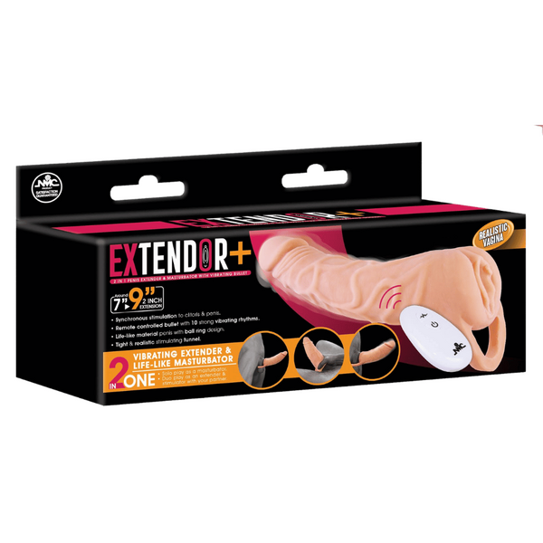 Excellent Power Remote Control 10 Function Penis Extendor 9 Inch Flesh Penis Sleeves and Extenders