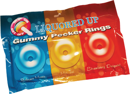 Hott Products Liquored Up Pecker Gummy Rings - Party Gifts and Novelties
