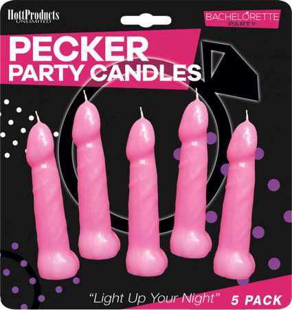 Hott Products Bachelorette Pecker Party Candle 5 Pack Pink - Party Gifts and Novelties