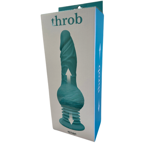 Hott Products Throb 10 Function Thrusting Dildo Vibrator Teal - Vibrating Dildos